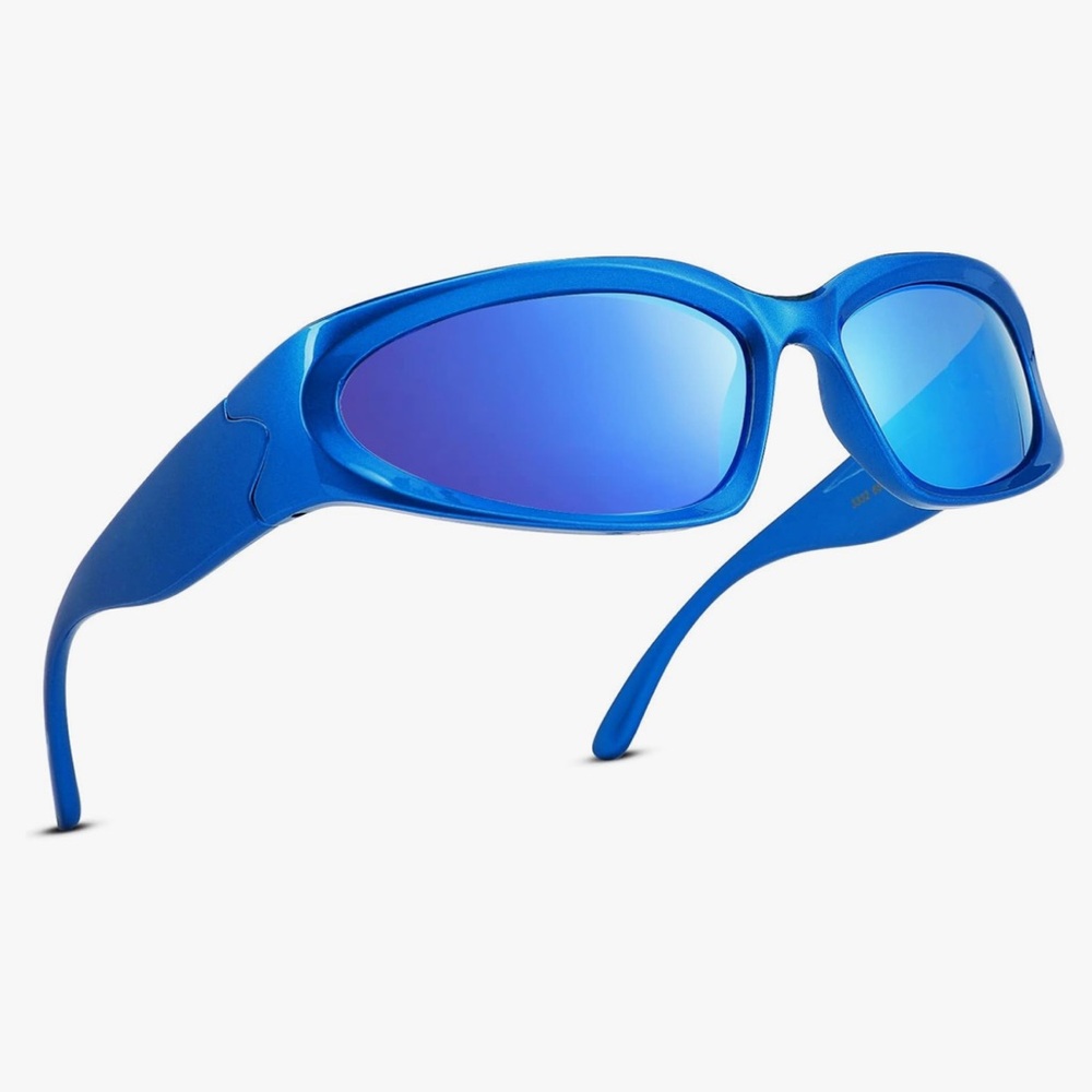 Wrap around blue sunglasses Y2K - DC - Picture 2 of 2